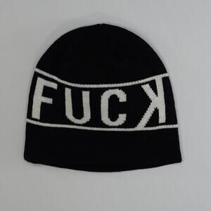 Black Scale Acrylic Beanie - Deadstock